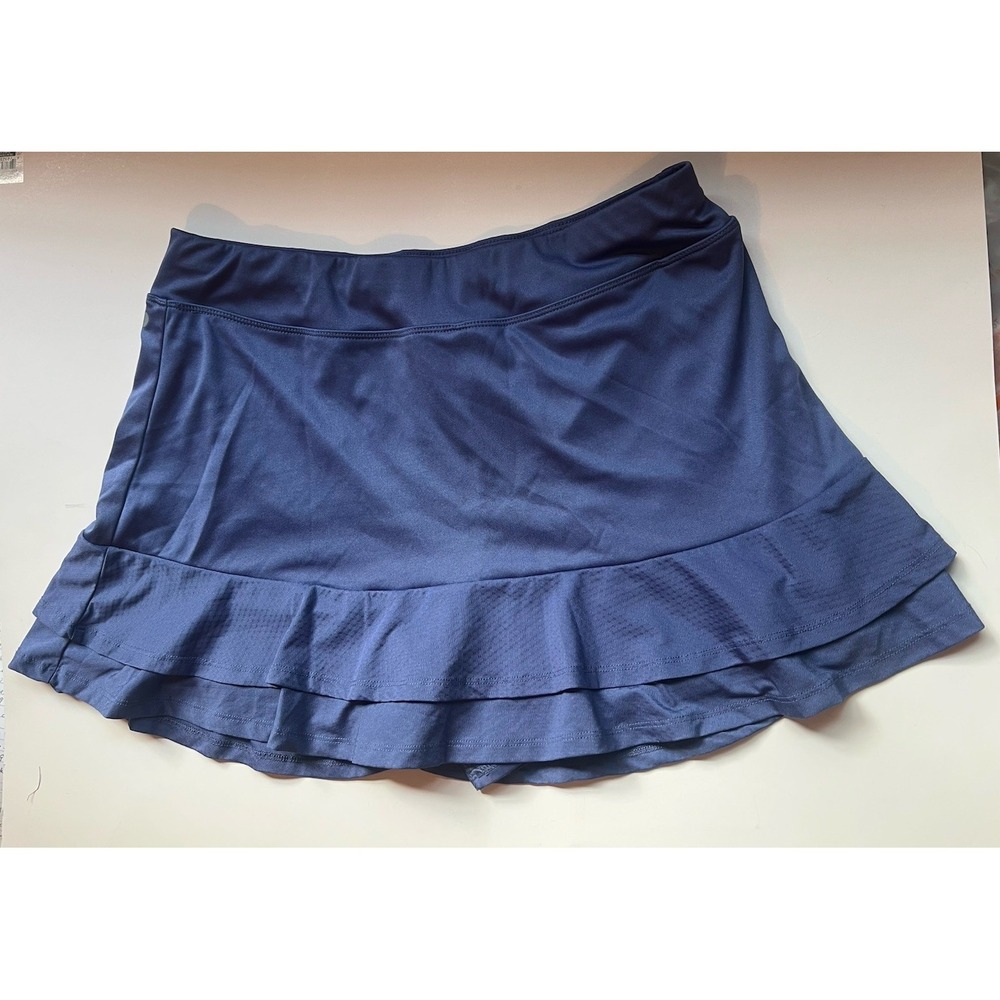 Grand Slam Blue Athletic Tennis Ruffle Skort Skirt Shorts Size‎ Large